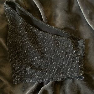 1 shoulder sparkly top